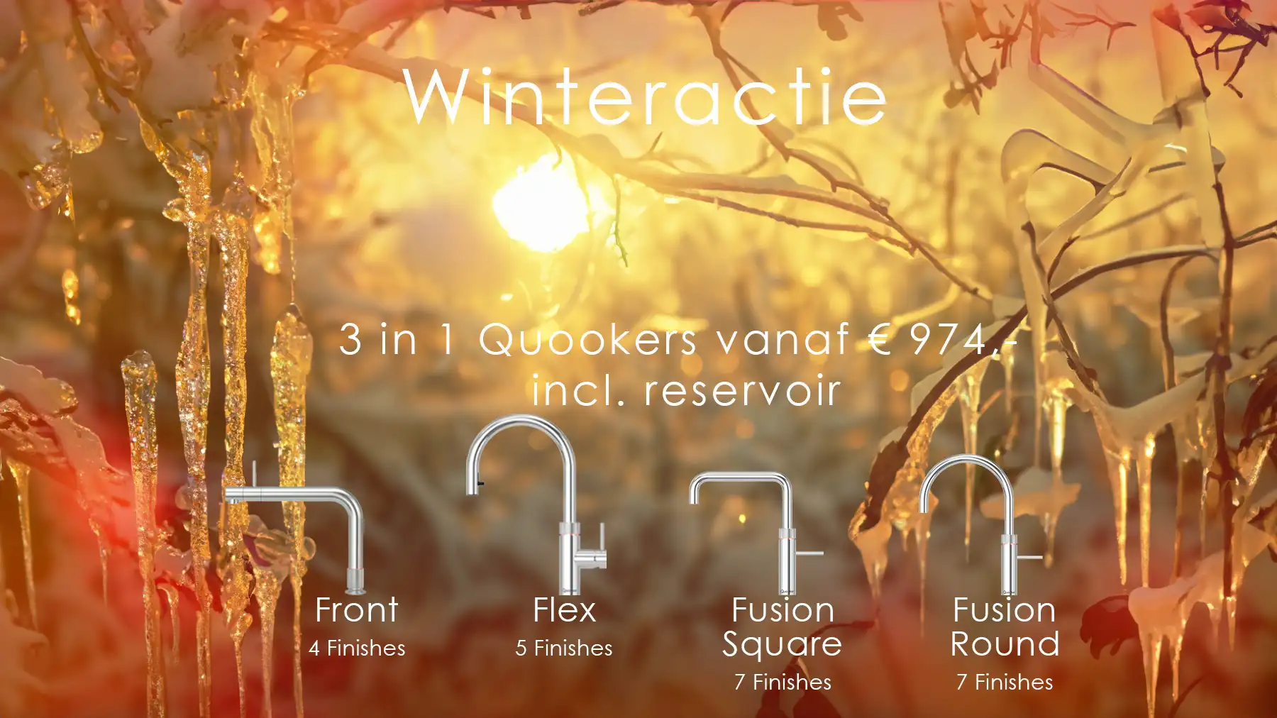 Voorjaarsactie 3-in-1 Quookers Front, Flex en Fusion vanaf € 974,- inclusief reservoir