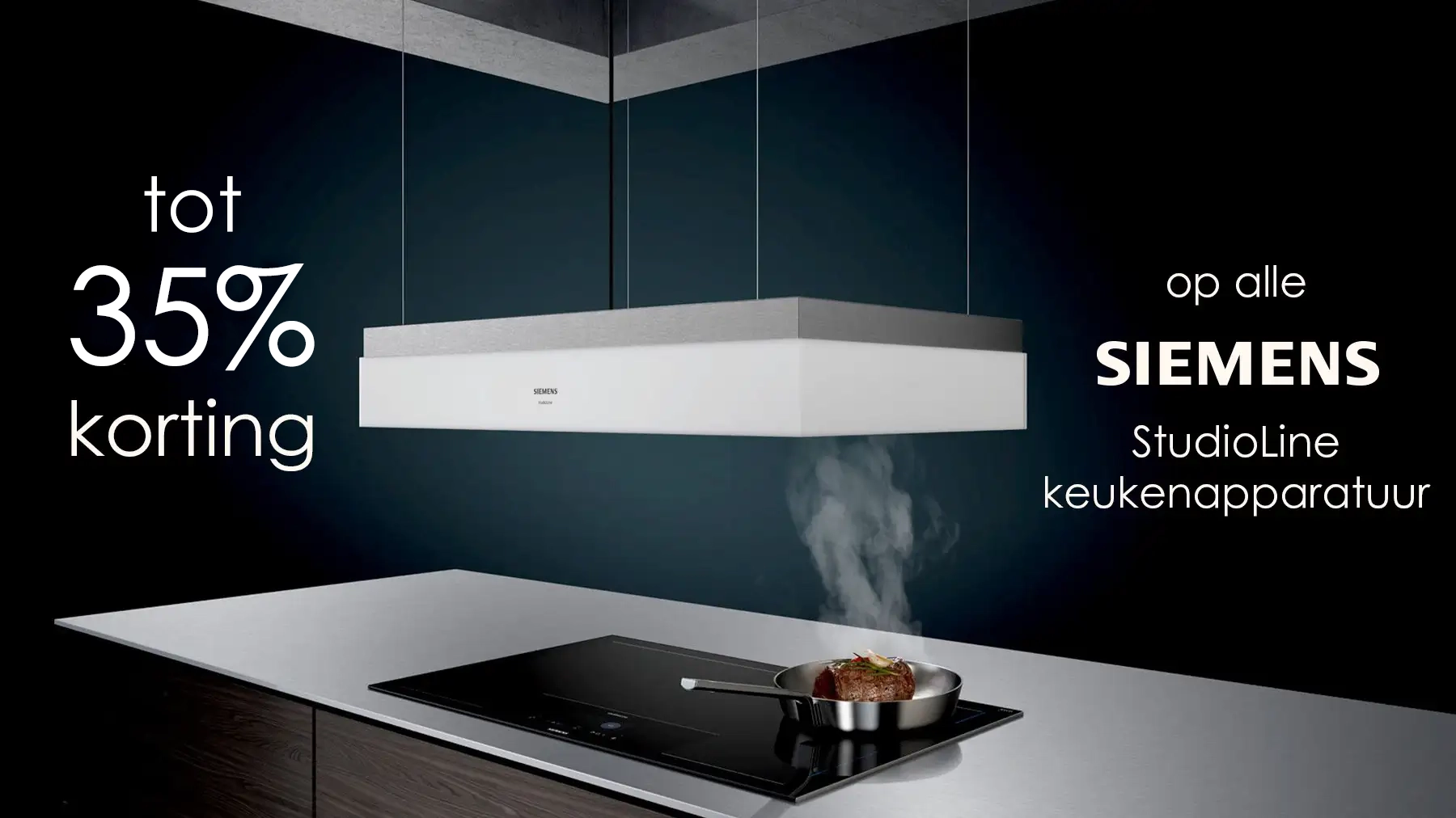  Actie, tot 35% korting op alle Siemens StudioLine inbouw keukenapparatuur Actie, 40% korting op alle Siemens StudioLine inbouw keukenapparatuur
